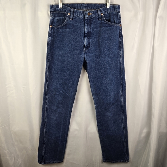 Vintage Wrangler Mens Straight Leg Blue Denim Jeans Size 35x34 - Picture 1 of 15